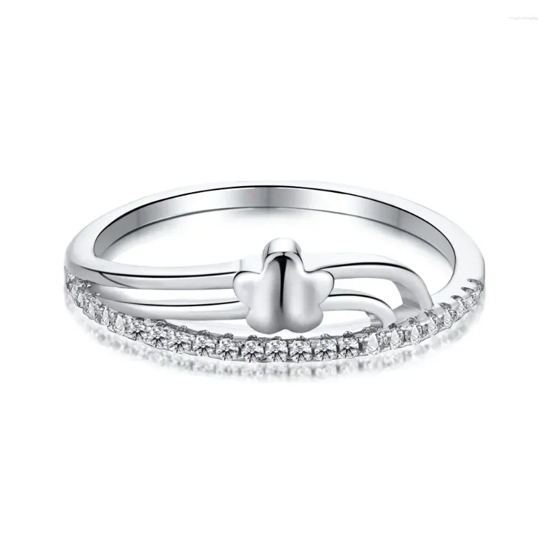 Anéis de cluster S925 Sterling Silver Diamond Ring Feminino Personalizado Simples Moda Design Dedo Sensível Comida