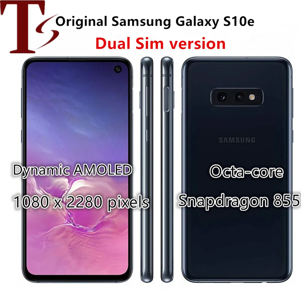 refurbished Samsung Galaxy S10e G970 dual SIM Octa Core Snapdragon 855 LTE unlocked Android smart Phone 5.8" 16MP&12MP 6GB RAM 128GB ROM NFC 5pcs