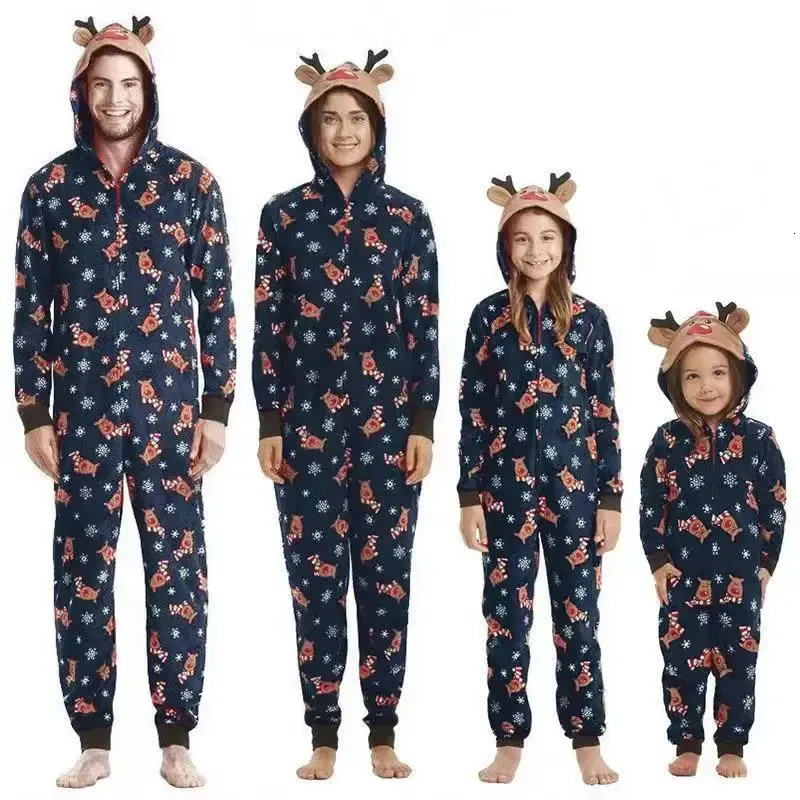 Famille correspondant tenues pyjamas ensemble papa maman et moi barboteuse fête de Noël père mère fille fils enfant combinaison vêtements 231122