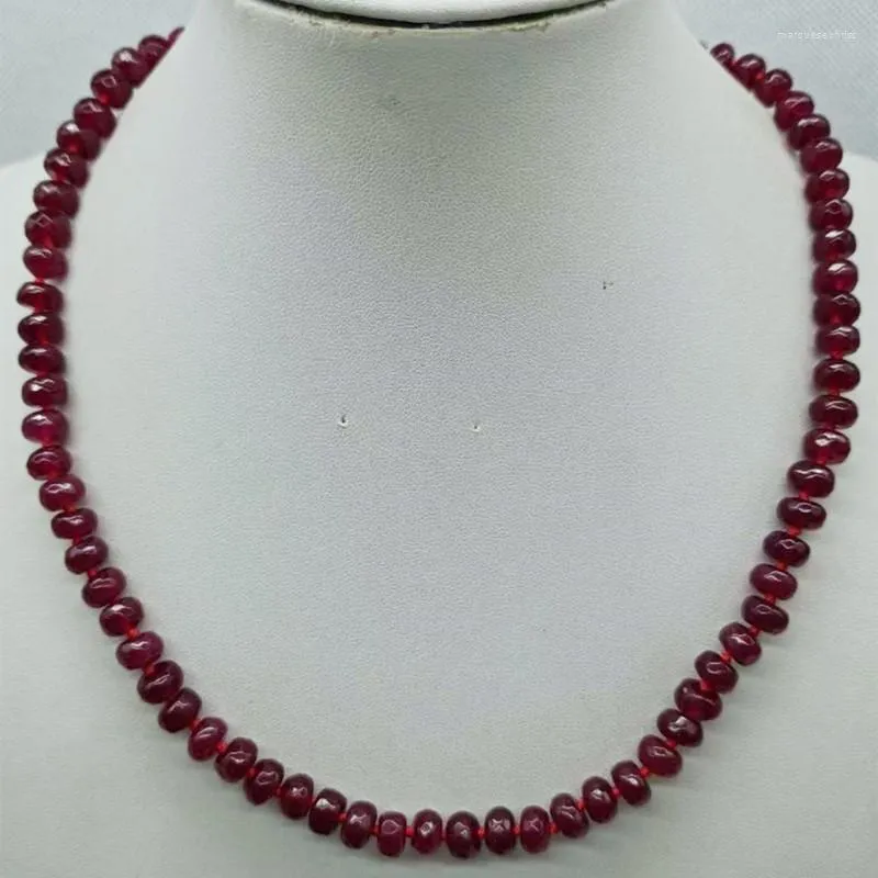 Chaînes délicates à facettes à facette rouge Collier Abacus Collier 18 pouces Boutique de bijoux pour femmes Gift 2023