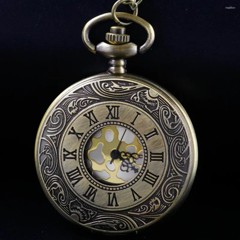 Zakhorloges Goud digitaal display Hol quartz horloge Hoogwaardig staal Heren- en damesklok Ketting Hanger Cadeau met ketting