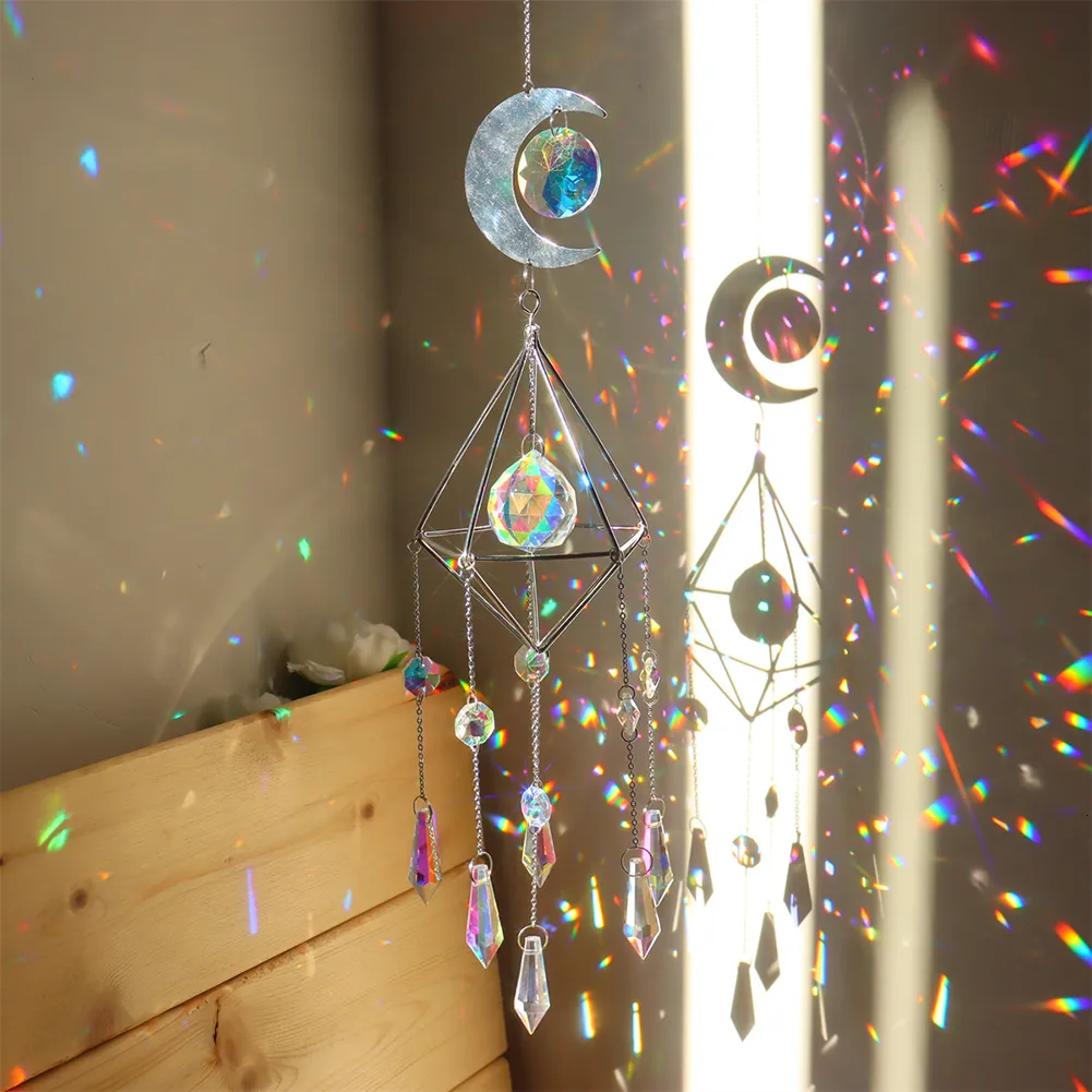 Decoraciones de jardín Sun Catchers Crystal Windchimes Colgante Light Catcher Rainbow r Cortina colgante Wind Chimes Decoración del hogar 230422