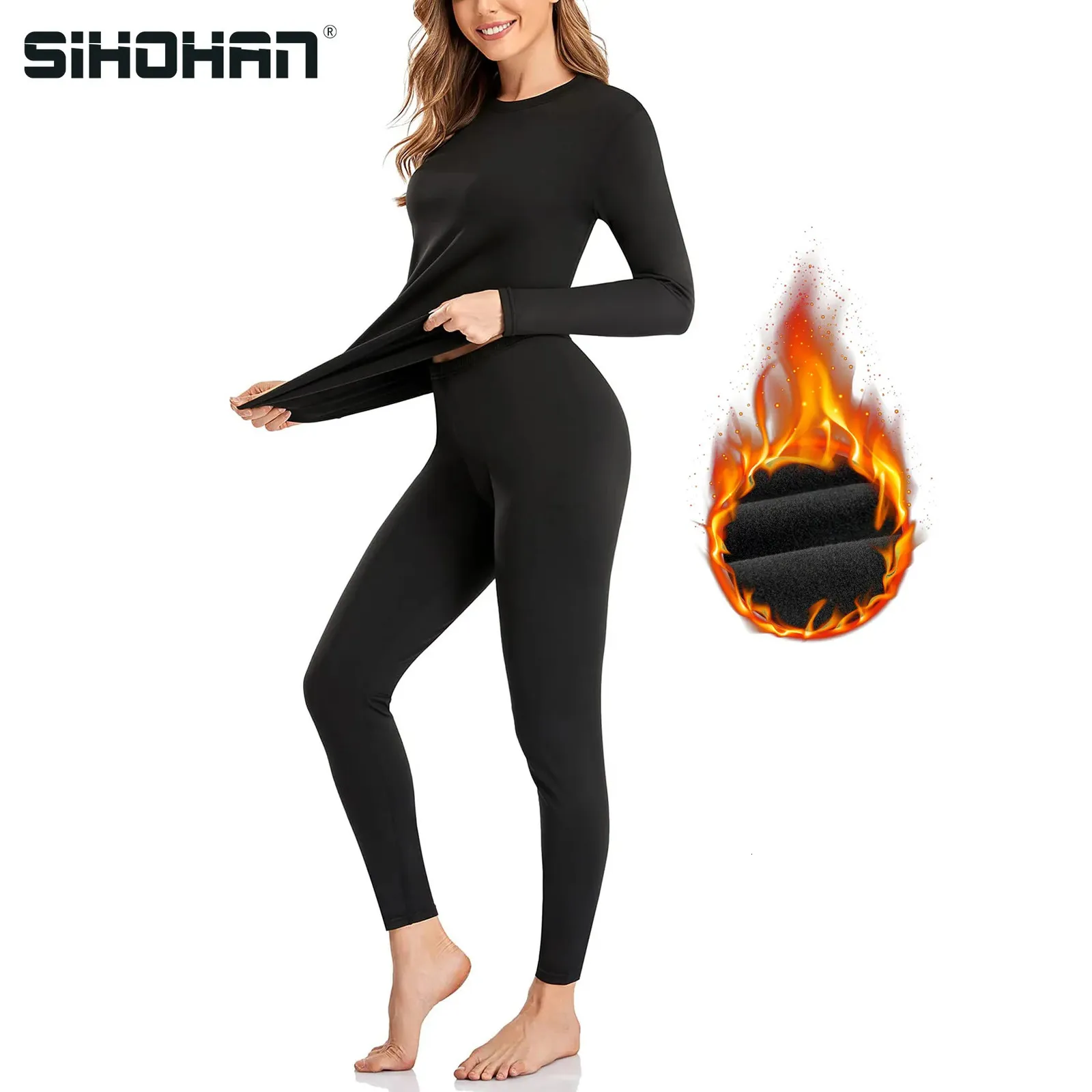 Women's Thermal Underwear Thermal Underwear Set for Women Long-Sleeved Trousers Long Johns Thermal Underwear Ladies Suit Winter Clothes Warm Lingerie 231122