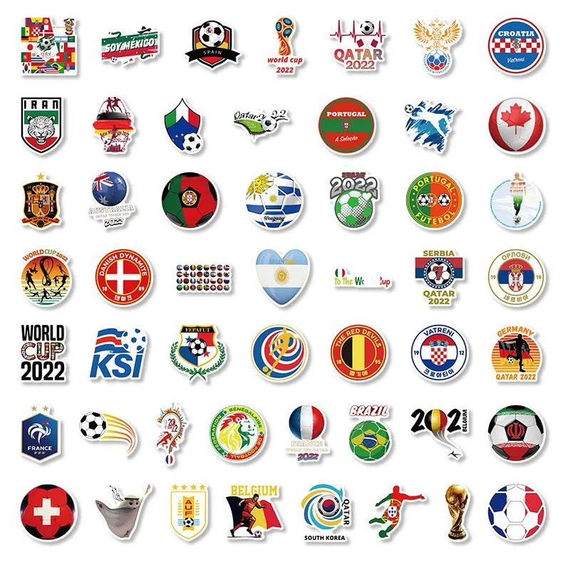 Waterproof Car World Football Cup Stickers Graffiti Patches Decals for Motor Luggage Skateboard Laptop