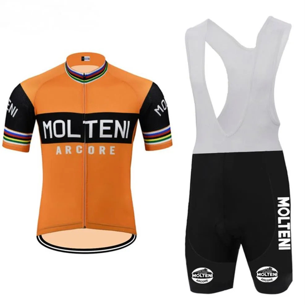 Nya 2022 män Molteni Team Cycling Jersey Set Short Sleeve Cycling Clothing Mtb Road Bike Wear 19D Gel Pad Ropa Ciclismo Bicycle MA218Z