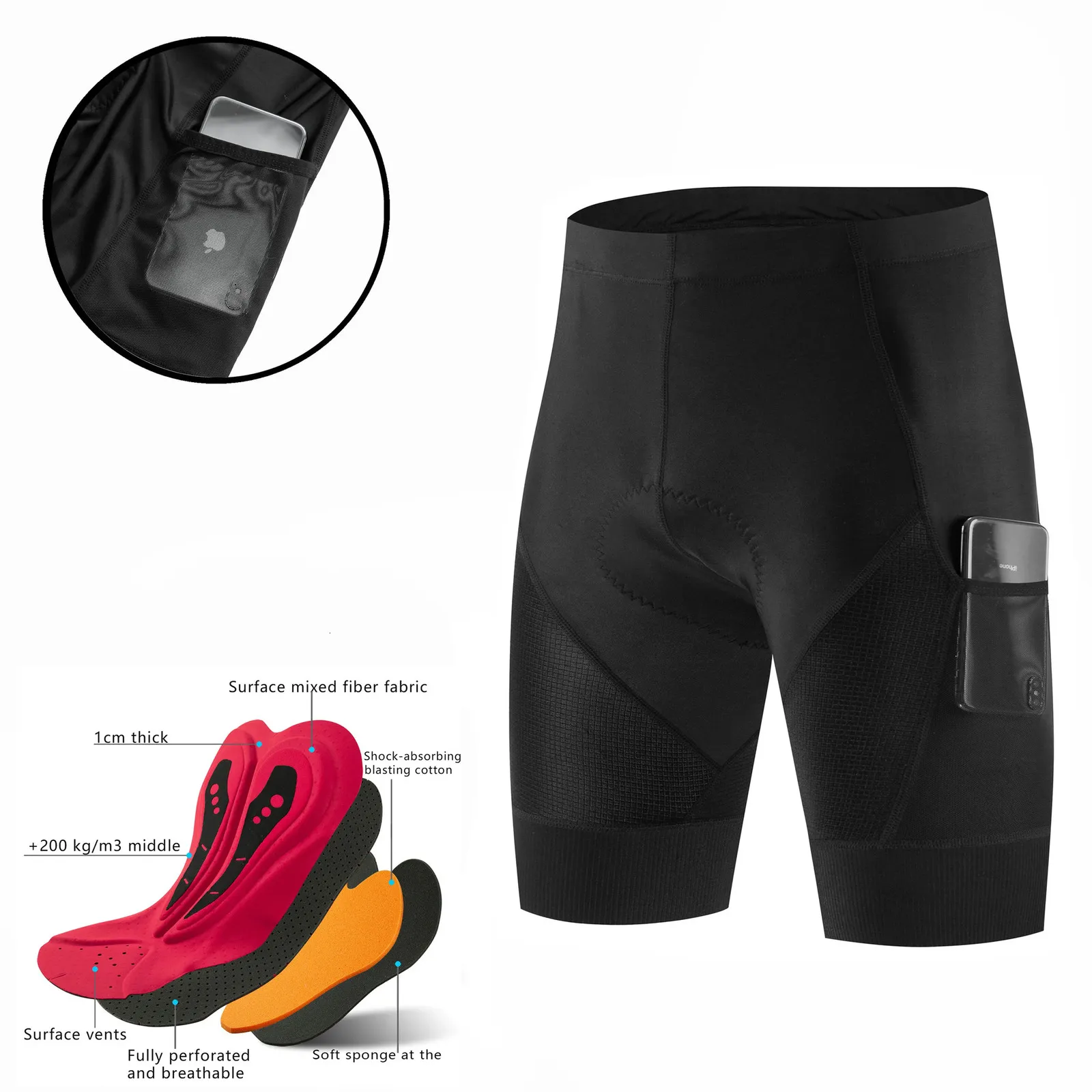 Shorts de cyclisme Fualrny Hommes Rembourré Pad Antichoc VTT Route Vélo Collants Courts Pantalons Sport D'été VTT Équitation 231121