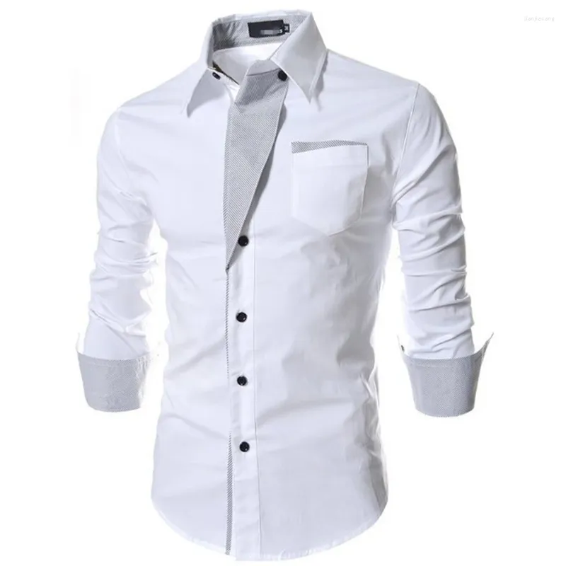 Camicie casual da uomo Camicia da uomo Abito camicetta Business Button Down Colletto Quotidiano Manica lunga Ufficio Poliestere Regular