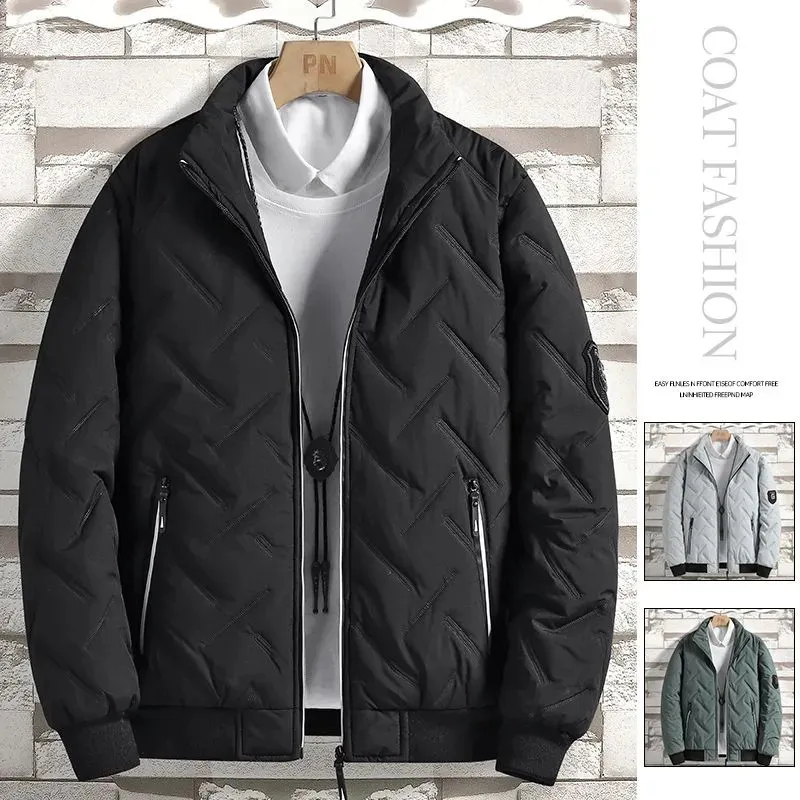 Piumino da uomo Parka invernale in cotone Giacca da uomo Versione coreana del trend Giubbotti leggeri con colletto a sezione corta per 5XL 231122