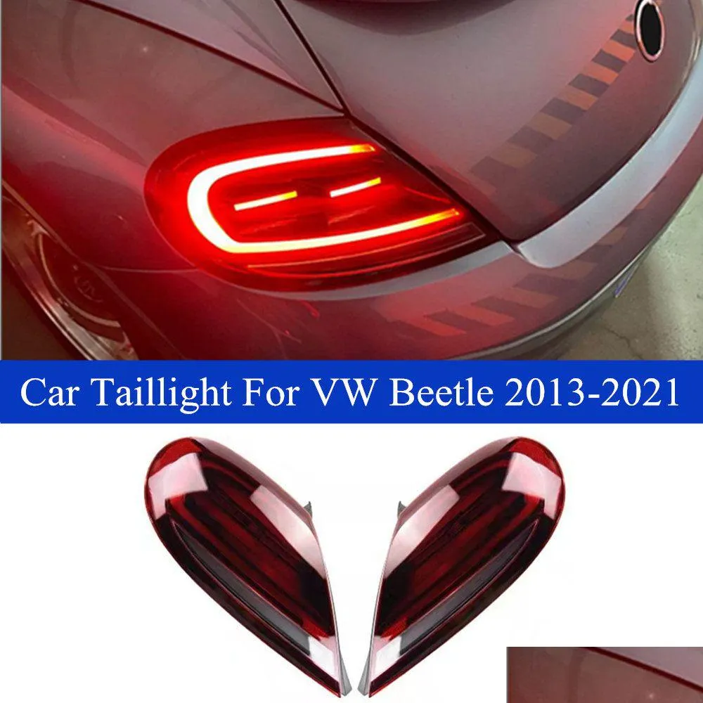 Zamknij bieganie LED LED Dodaj dynamiczny sygnał tylny dla VW Beetle Car Taillight Akcesoria Lampa 2013-2021 Drop Deli Dhijr