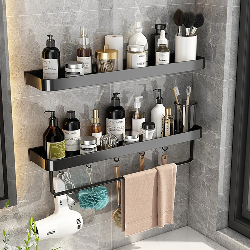 Étagères de salle de bain, étagères de salle de bain, support de douche, support de shampoing d'angle, porte-serviettes, organisateur de toilettes, étagère à épices de cuisine, accessoires de salle de bain 230422