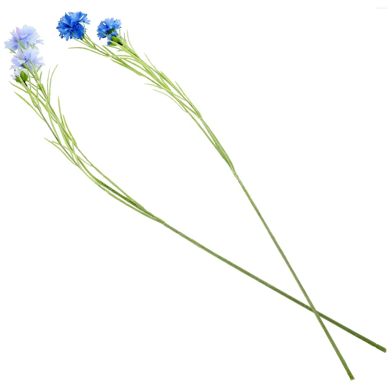 Dekorativa blommor 2 datorer buketter bröllopssimulering bil Cornflower falska rekvisita hushållslayout party artificial