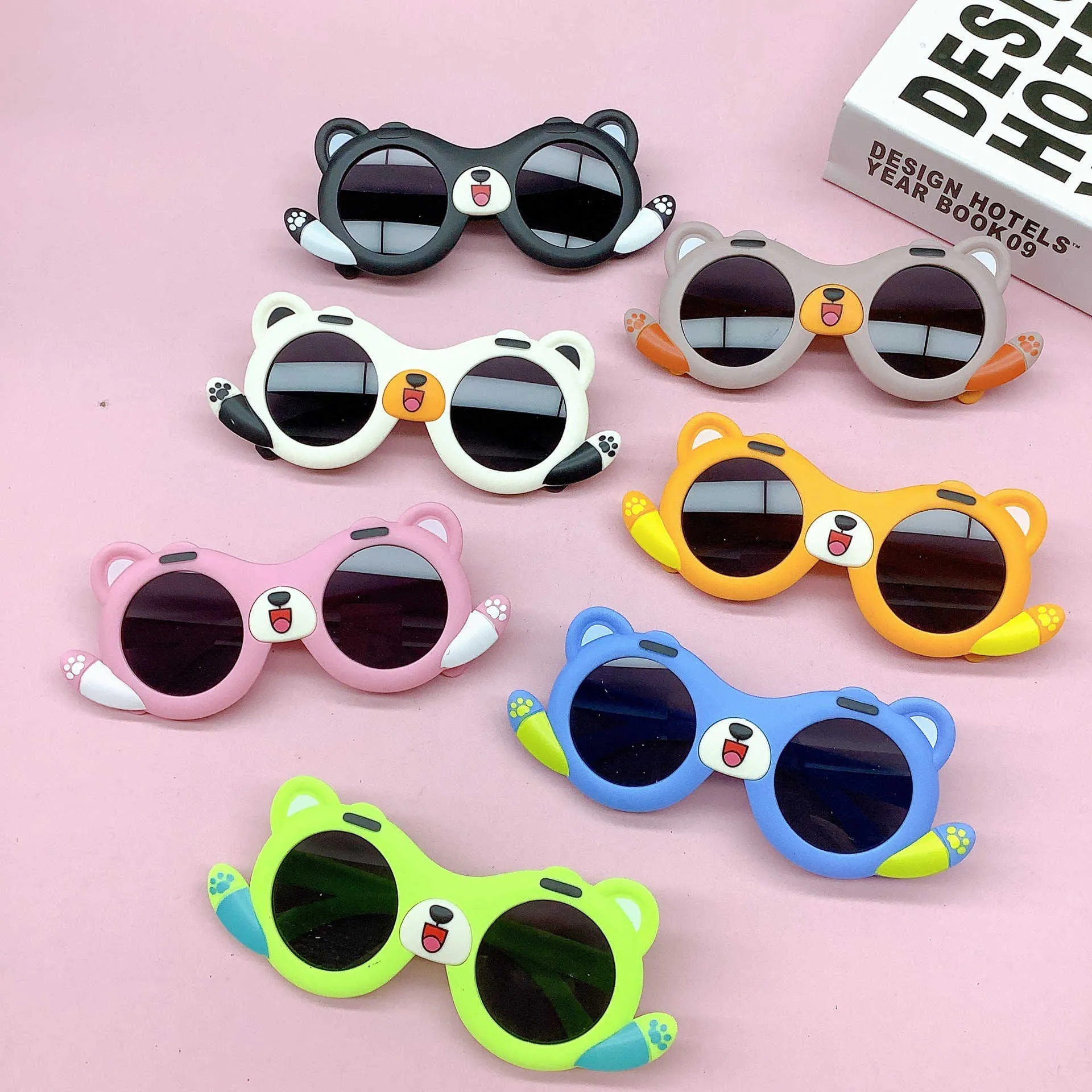 Andere mode -accessoires Zomermeisje Girl Boys Cute Kids Rimless zonnebril 2023 Animal Cartoon Panda Kinderen Baby Buiten Sun Glazen Lunette Soleil Enfa J230422