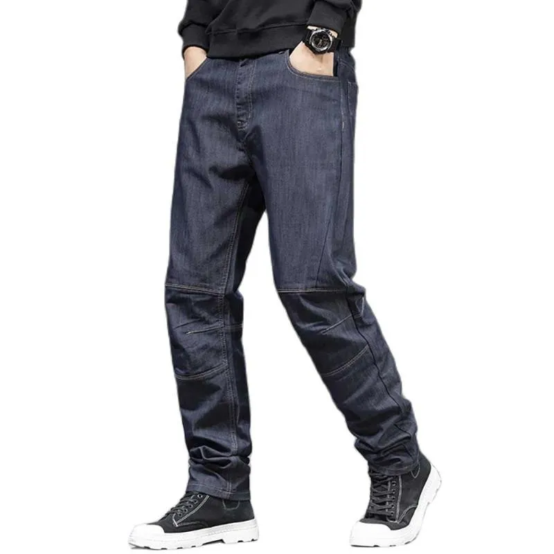 Men's Jeans Spring Autumn Baggy Men Casual Straight Denim Plus Size Patchwork Trousers Streetwear PantsMen's