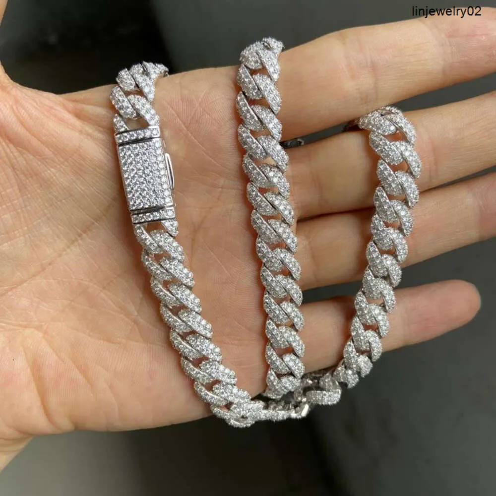 Chains Meisidian 24 Inch S925 Silver Iced Out VVS Moissanite