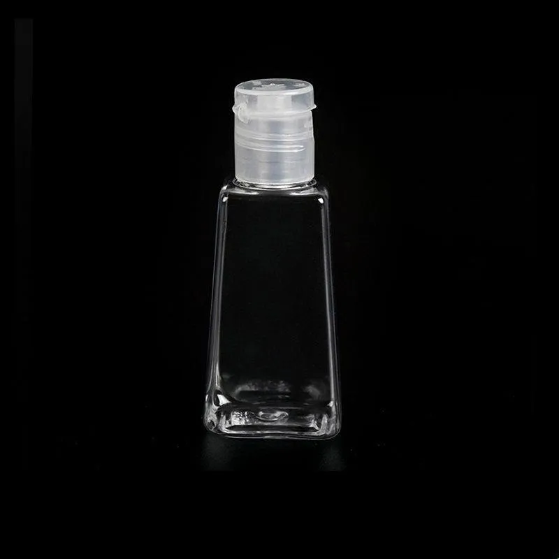 30ml Empty hand sanitizer PET Plastic Bottle with flip cap trapezoid shape bottle for makeup remover disinfectant liquid Guxbr