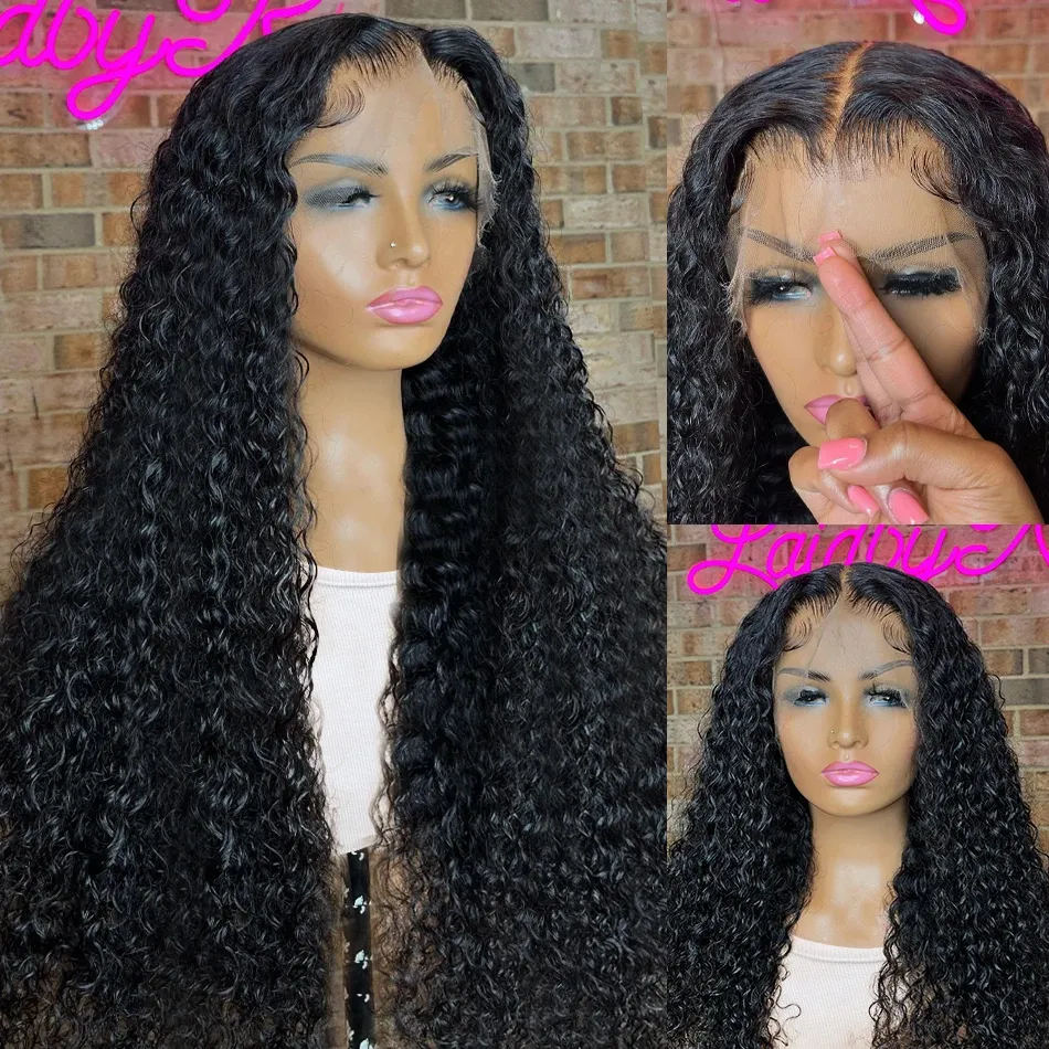 Kinky Curly Human Hair Wigs Lace Frontal 13x4 HDレースフロントウィッグプリプルック4x4レース閉鎖ウィッグ合成レースフロントウィッグコスプレ