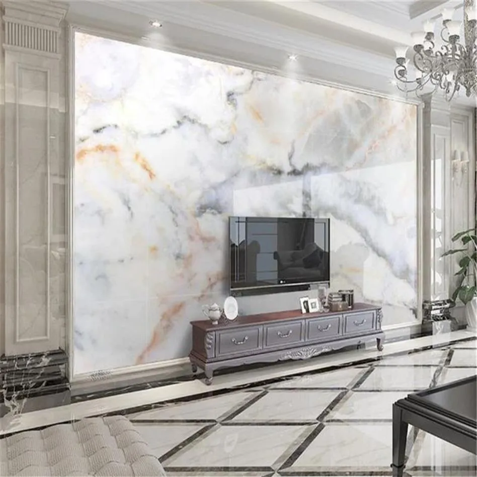 Heminredning 3D tapet europeisk marmorlandskap TV bakgrund väggdekoration väggmålning 277p