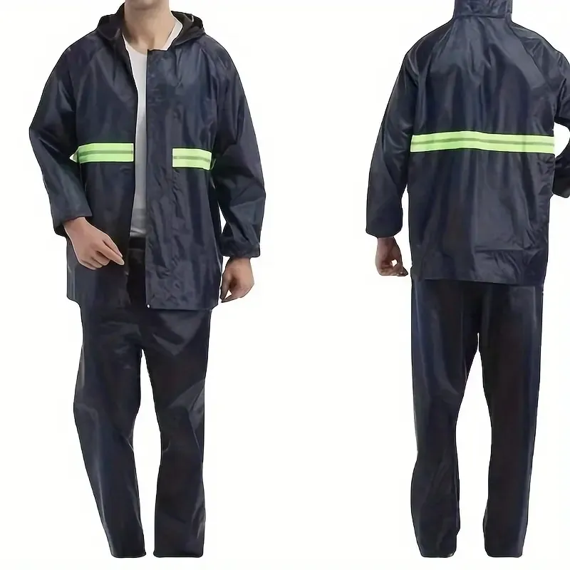 Conjunto De Chubasquero Y Pantalones De Lluvia para Mujer, Traje Reflectante De Tela Oxford Engrosada De Una Sola Capa, Poncho De Lluvia Impermeable para Sitio De Ciclismo Al Aire Libre