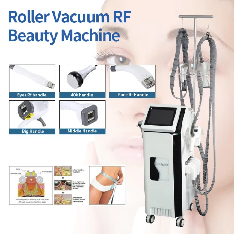 Laser Machine 5In1 Vacuum Rf Slimming 40K Ultrasonic Cavitation Machine Multipolar Bipolor Rf Laser Slimming Slimming Fat Machine