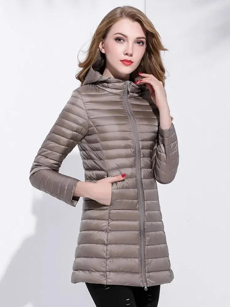 Trench da donna Parka invernale in cotone con giacca imbottita calda e leggera con cappuccio Cappotto casual Abbigliamento da donna pendolare alla moda leggero