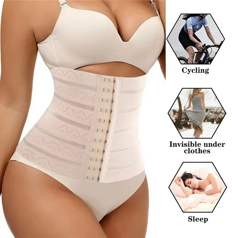 Midja mage Shaper Women Faja midjetränare Slimming Sheath Postpartum Support Flat Belly Girdle Body Shapewear Wrap Belt Corset för Mage Control 231121