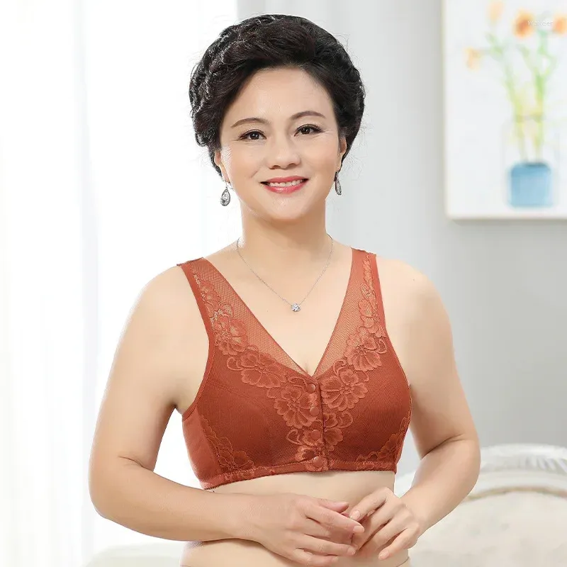 Breathable Double Strap Jacquard Lace Bras For Older Women For Middle Aged  And Elderly Women Plus Size From Waxeer, $5.7
