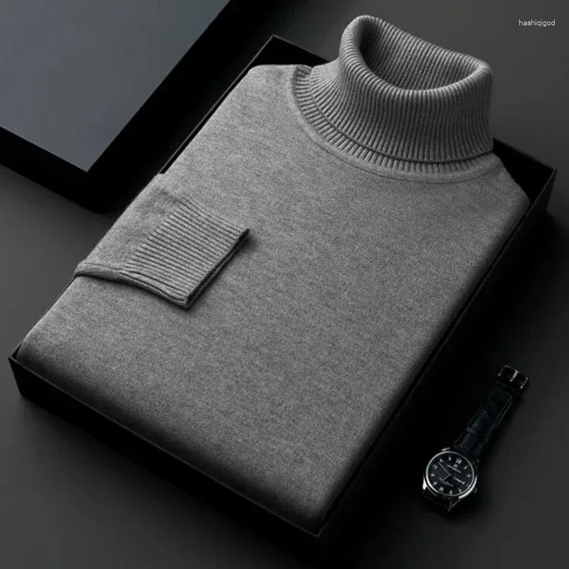 Men's Sweaters Autumn Sweatwear Men Anti-pilling High Quality Knitted Turtleneck Sweater Slim Fit Long Sleeve Pullover Trend Male Clothing