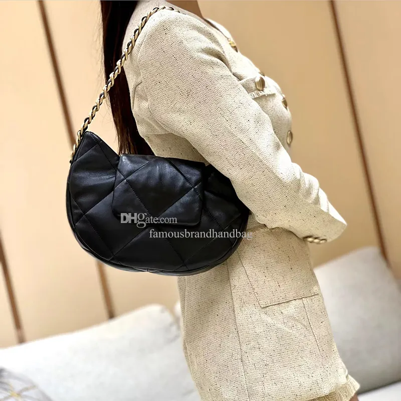 10A Mirror Quality 24C Hobo Bag Underarm Bag Woman Handbag 25cm Lambskin Shoulder Chain Designer Bags with Box C166