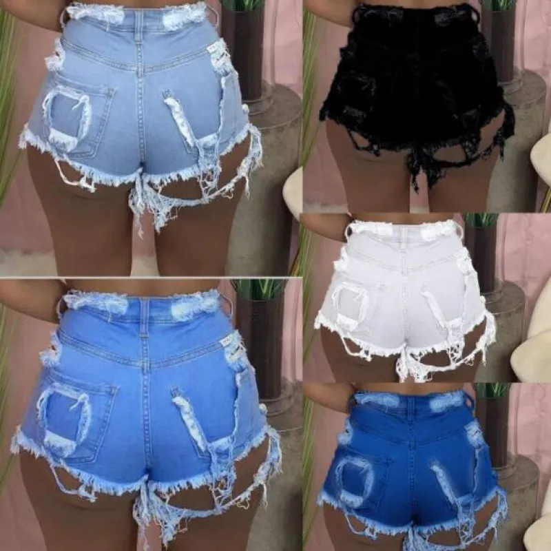 Jeans pour femmes Broken Hole Femmes Denim Shorts d'été Bale Bale Fly Pockets Bravo