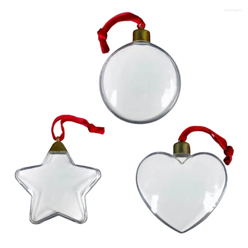 Décorations de Noël Sublimation Pendentifs vierges en forme de coeur rond étoile à cinq branches pendentif transfert de chaleur presse impression ornements