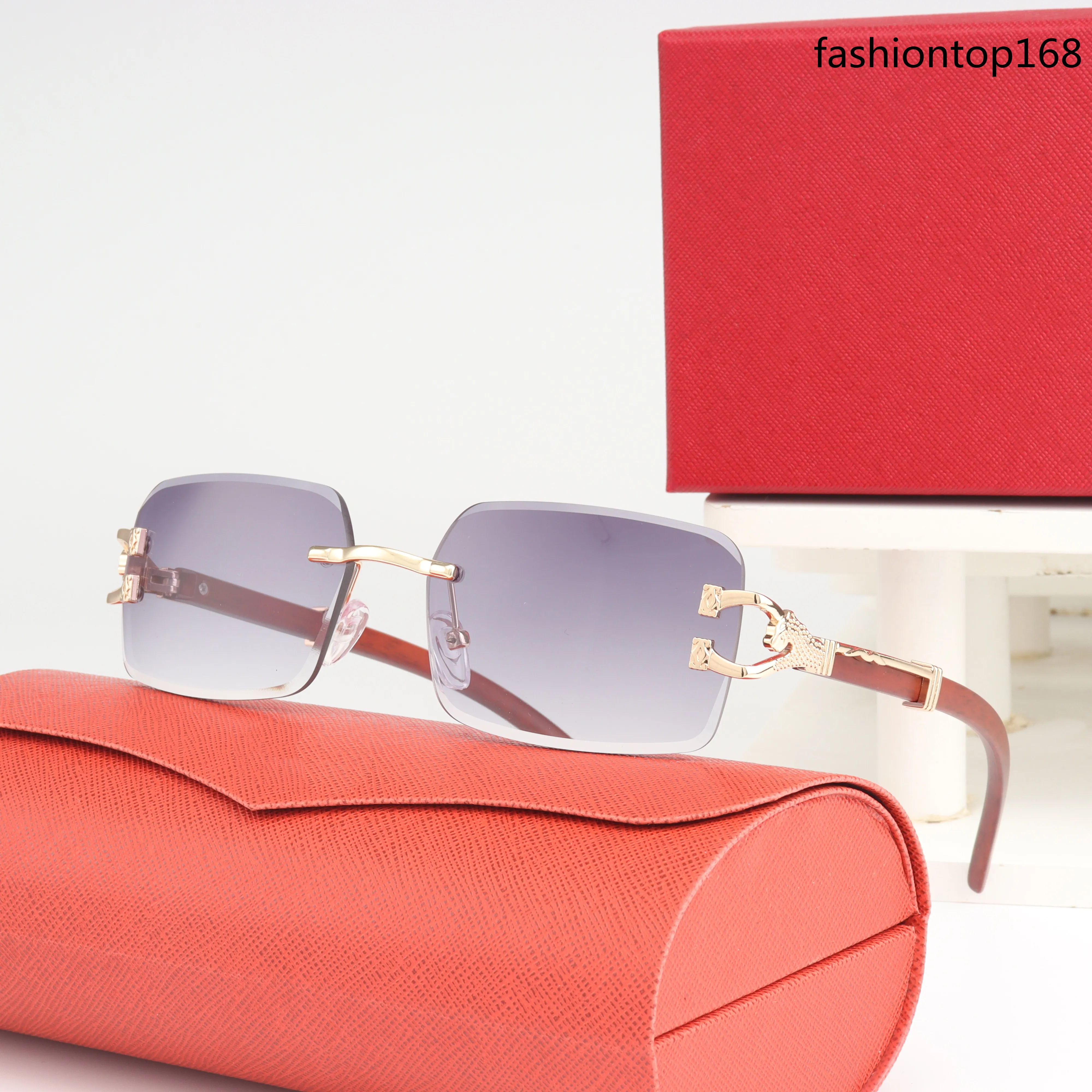 Nuovi occhiali da sole stilisti design senza bordo lenti colorate in stile popolare Uv400 Visualizzazione protettiva