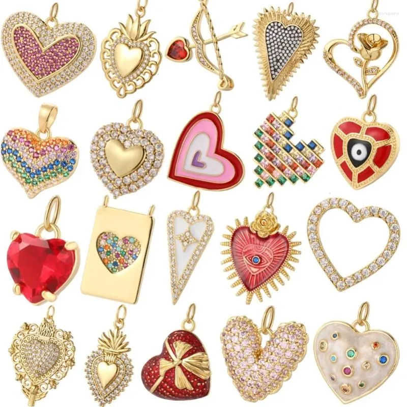 Charms sött hjärta för smycken tillverkning leveranser blommor guld färg dijes boho diy örhängen halsband armband föremål
