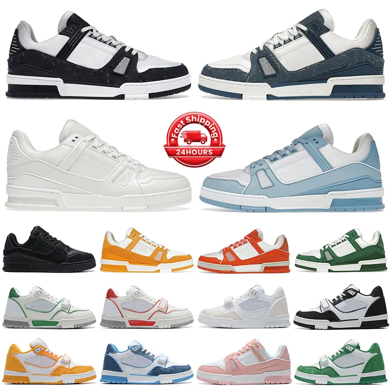 Zapatos de diseñador Virgil Trainer Hombres Mujeres Plataforma Negro Blanco Azul marino Azul Naranja Amarillo Rojo Verde Rosa Marrón Zapatillas de tenis para hombre Zapatillas de deporte al aire libre