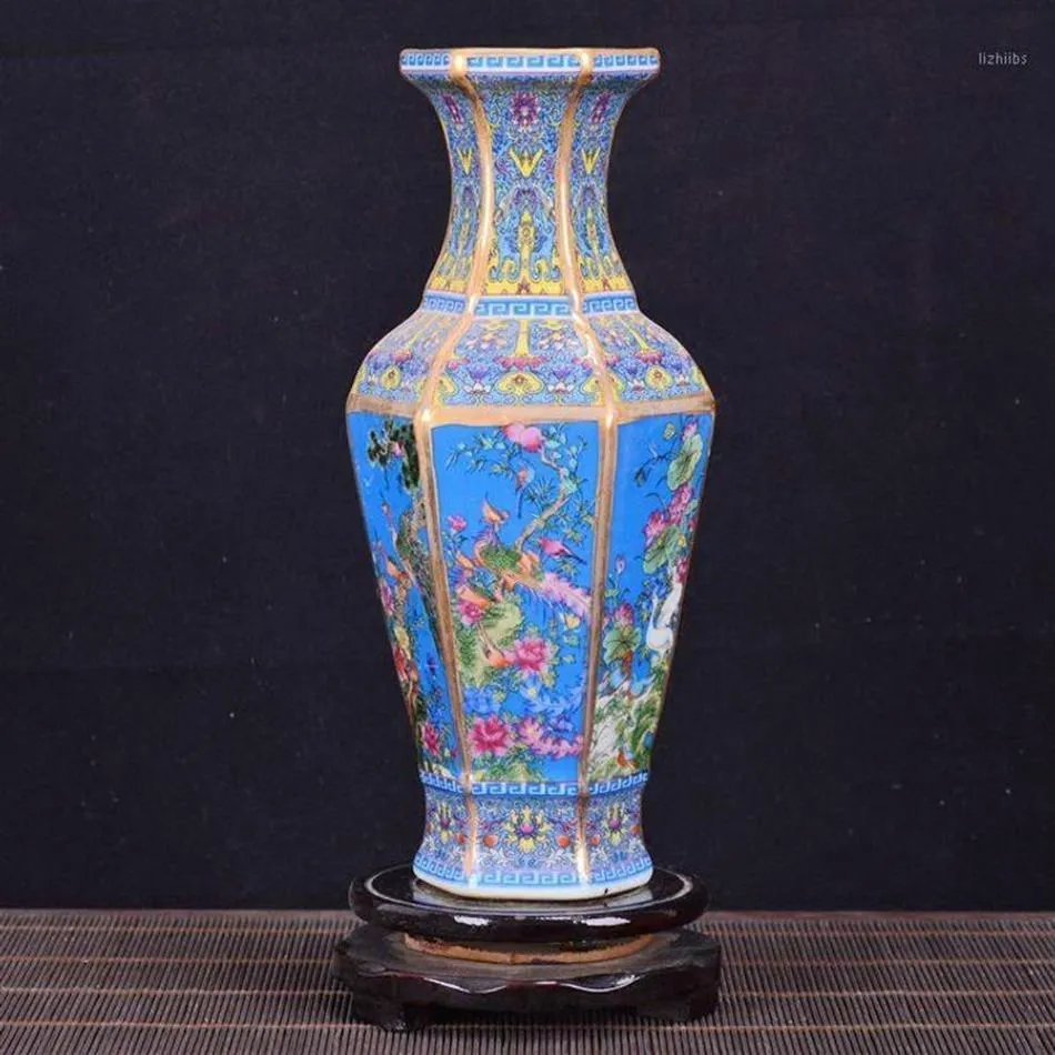 Antique Royal Chinese Porcelain Vase Decorative Flower Vase For Wedding Decoration Pot Jingdezhen Porcelain Christmas Gift1215E