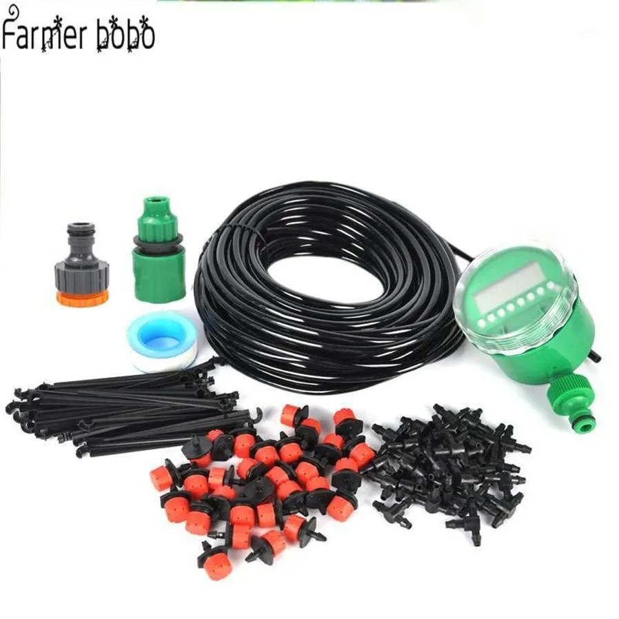 25m Garden Micro Drip Irrigation System Plant Self Automatic Watering Timer Garden Hose Kits With Adjustable Dripper1309t