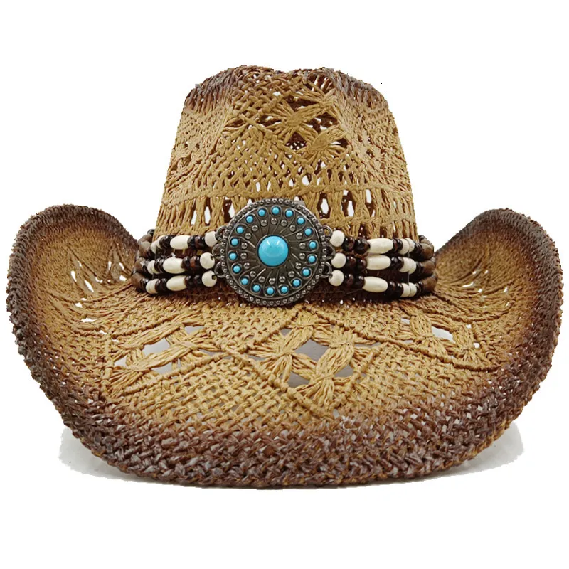 Wide Brim Cowboy Hats: Vintage Style Straw Sun Hat... From  display picture 3