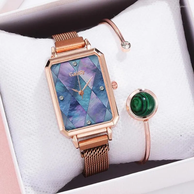 Armbandsur Gaiety Brand Watch for Women Luxury Uniquy Design Mönster Dial Ladies Refractor Quartz Clock Zegarek Damski