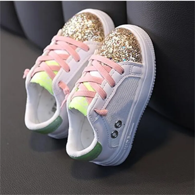 Paillettes de mode enfants bébé chaussures garçons filles chaussures de sport en plein air enfant en bas âge baskets printemps automne enfants course chaussure de sport