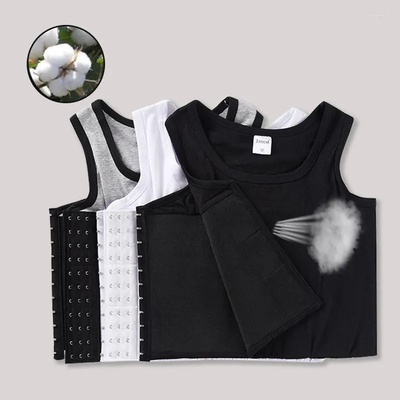 Women's Shapers 20cm Full Flat Chest Binder Breathable Adjustable Breast Cotton Women Vests Corset FTM Trans