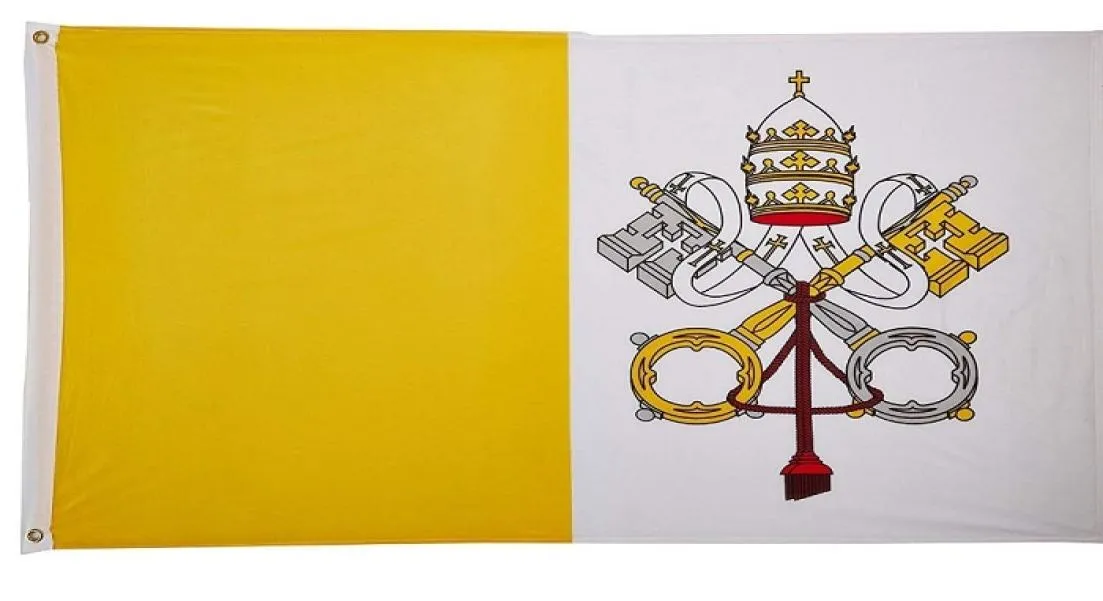 Drapeau du Vatican 3x5FT 150x90cm Polyester impression intérieure extérieure suspendue vente drapeau National avec œillets en laiton 2986782