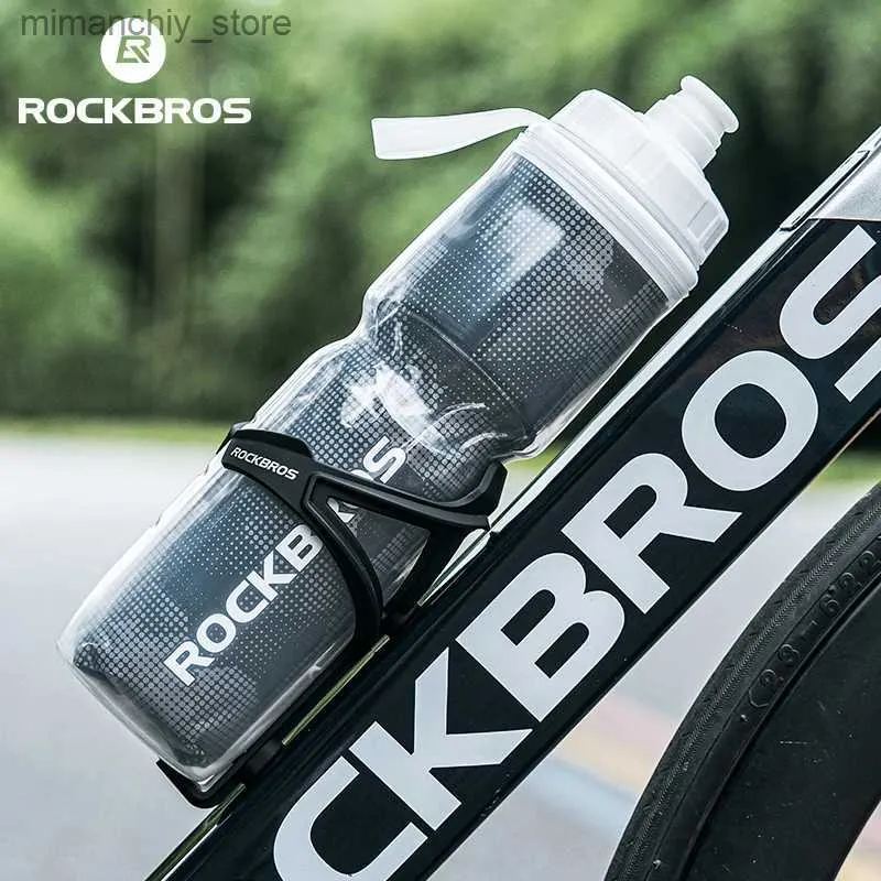 Vattenflaska Rockbros Cycling Isolated Water Bott Thermal Drink PP5 Silikon 670 ml Fitness Outdoor Sports Bicyc Portab Water Kett Q231123