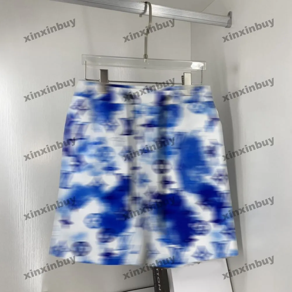 Xinxinbuy Hommes Femmes Designer Shorts Pantalon Tie Dye Camouflage Lettre Impression Pantalon De Plage Printemps Été Marron Blanc Noir Gris M-3XL