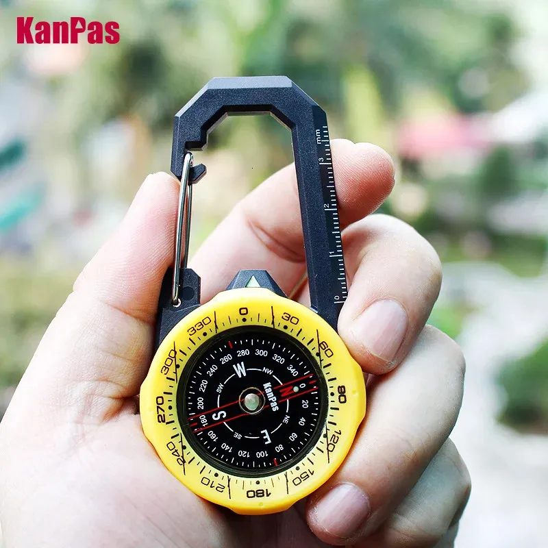 Gadżety na zewnątrz Kanpas Waterproof Carabiner Outdoor Compass z Luminous i 123SystemTourist Blue 231123