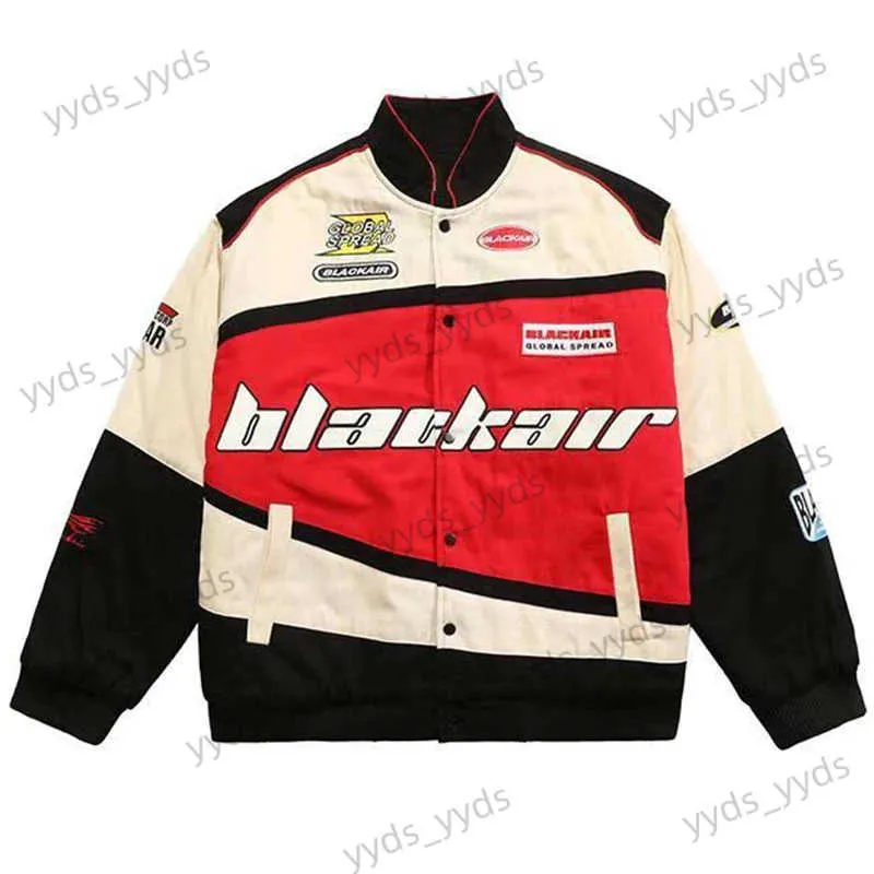 Herenjassen Retro streetwear motorfiets baseball jassen heren harajuku briefborduurwerk patchwork jassen casual losse varsity jas unisex T231123