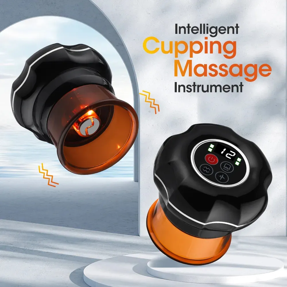 Back Massager Intelligent Vacuum Cupping Massage Device 12 Gears Electric Heating Scraping Suction Cups Physical Fatigue Relieve Guasha Cans 231122