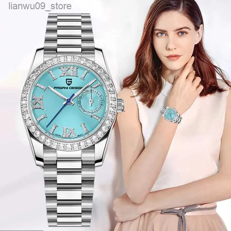 腕時計Pagani Design Top Luxury Quartz Watch for Women Fashion Date Ladies Watches Sapphire Glassステンレス鋼ストラップ防水100MQ231123