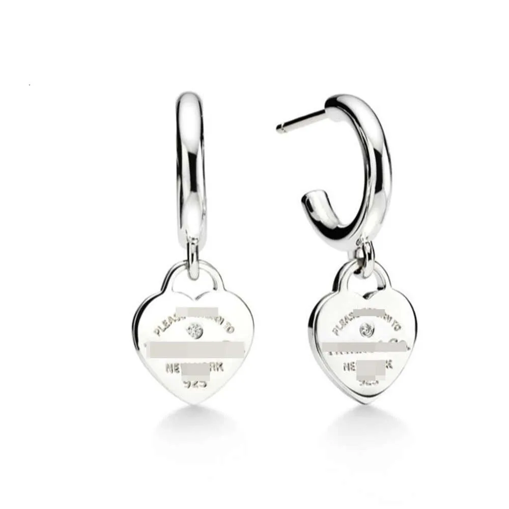 ISM S Sier Diamond Heart Brand Wiselant Earstuds Precision Fashion Wszechstronne kolczyki damskie