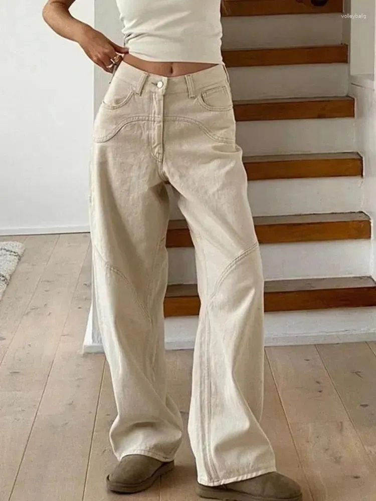 Beige baggy jeans womens Clearance