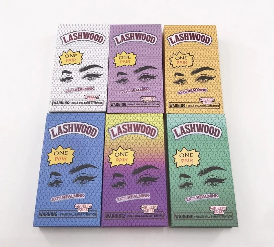 Nya ögonfransförpackningsbox LASHWOOD PACKAGING MED TRAY RECTANGLE CASE FLUFFY 25mm Mink Lashes Box Eyelash Package5741815