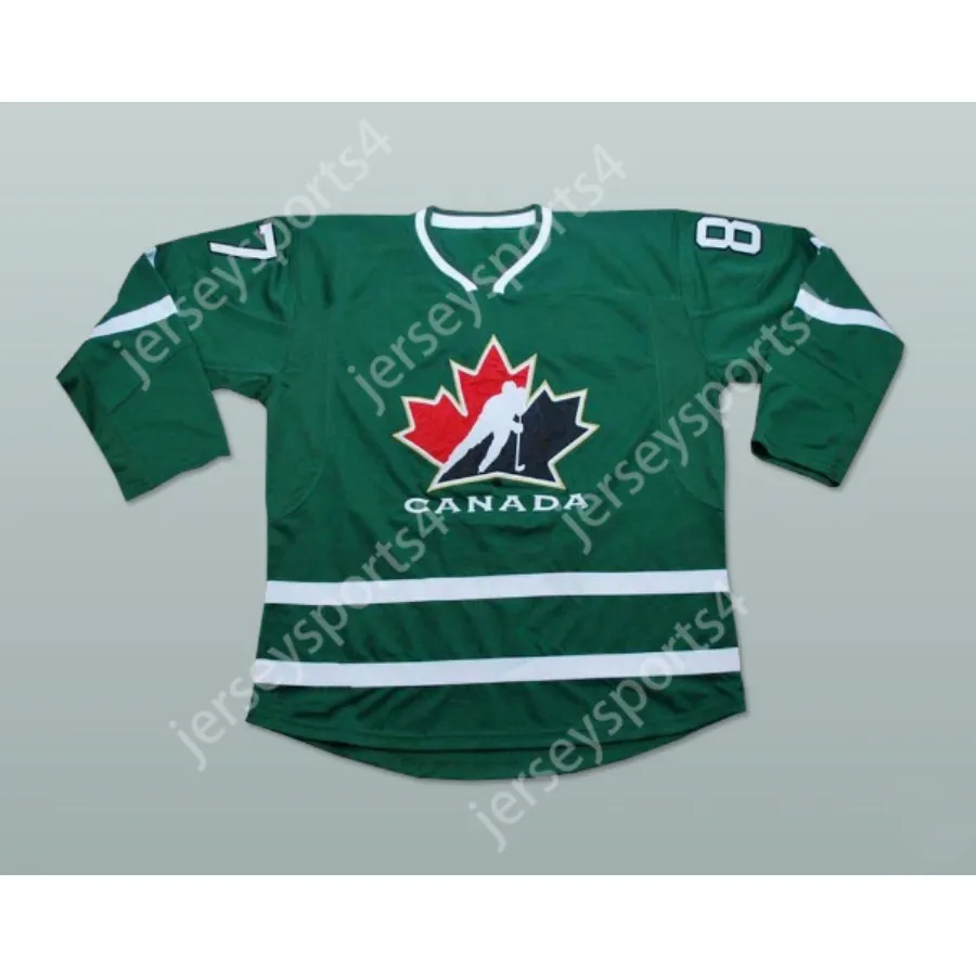 Anpassad Green 87 Sidney Crosby Team Canada Hockey Jersey New Top Stitched S-M-L-XL-XXL-3XL-4XL-5XL-6XL